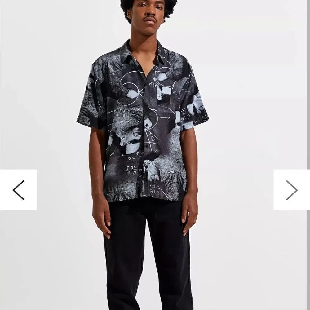 Urban Outfitters math man duo button-down shirt size Small